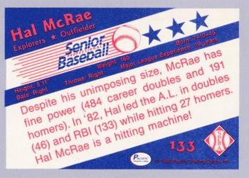 1990 Pacific Senior League - Glossy #133 Hal McRae Back
