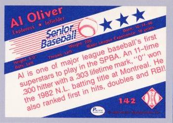1990 Pacific Senior League - Glossy #142 Al Oliver Back