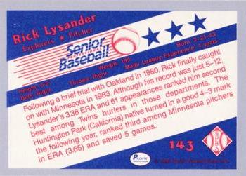 1990 Pacific Senior League - Glossy #143 Rick Lysander Back