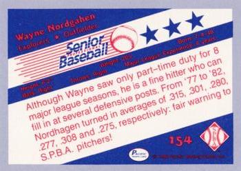 1990 Pacific Senior League - Glossy #154 Wayne Nordhagen Back