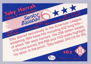 1990 Pacific Senior League - Glossy #162 Toby Harrah Back