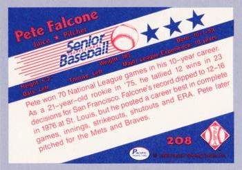 1990 Pacific Senior League - Glossy #208 Pete Falcone Back