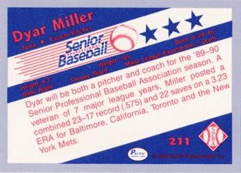 1990 Pacific Senior League - Glossy #211 Dyar Miller Back