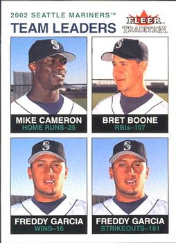 2003 Fleer Tradition #26 Mike Cameron / Bret Boone / Freddy Garcia Front