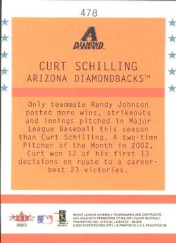 2003 Fleer Tradition #478 Curt Schilling Back