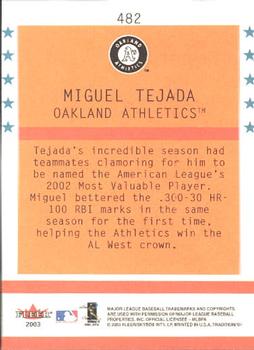 2003 Fleer Tradition #482 Miguel Tejada Back