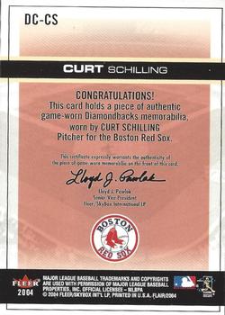 2004 Flair - Diamond Cuts Game Used Green #DC-CS Curt Schilling Back