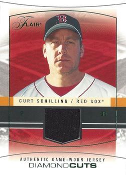 2004 Flair - Diamond Cuts Game Used Green #DC-CS Curt Schilling Front