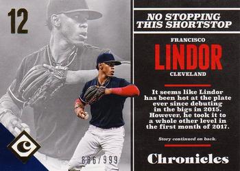 2017 Panini Chronicles - Gold #33 Francisco Lindor Front