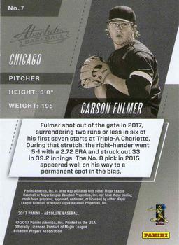 2017 Panini Chronicles - Absolute Rookies Blue #7 Carson Fulmer Back
