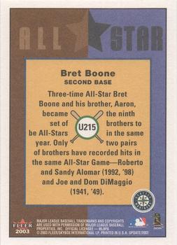 2003 Fleer Tradition Update #U215 Bret Boone Back