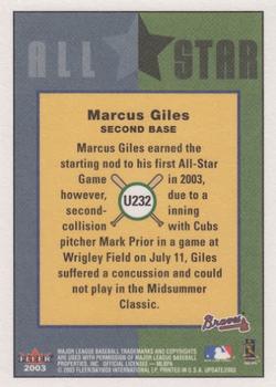 2003 Fleer Tradition Update #U232 Marcus Giles Back