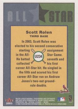 2003 Fleer Tradition Update #U234 Scott Rolen Back