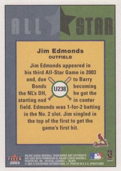 2003 Fleer Tradition Update #U238 Jim Edmonds Back