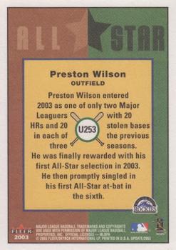 2003 Fleer Tradition Update #U253 Preston Wilson Back