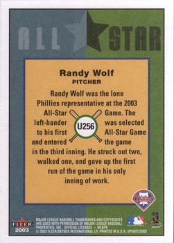 2003 Fleer Tradition Update #U256 Randy Wolf Back