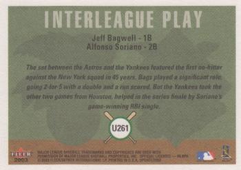 2003 Fleer Tradition Update #U261 Jeff Bagwell / Alfonso Soriano Back