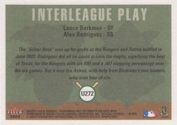 2003 Fleer Tradition Update #U272 Lance Berkman / Alex Rodriguez Back