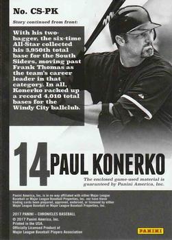 2017 Panini Chronicles - Chronicles Swatches Red #CS-PK Paul Konerko Back