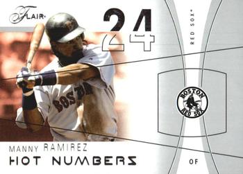 2004 Flair - Hot Numbers #29HN Manny Ramirez Front