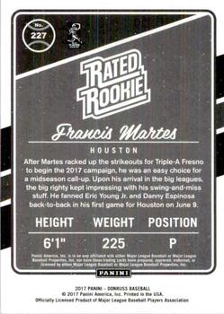 2017 Panini Chronicles - Donruss Rated Rookies #227 Francis Martes Back