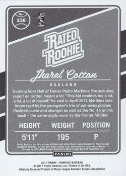 2017 Panini Chronicles - Donruss Rated Rookies #238 Jharel Cotton Back