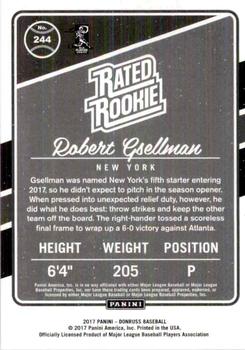 2017 Panini Chronicles - Donruss Rated Rookies #244 Robert Gsellman Back