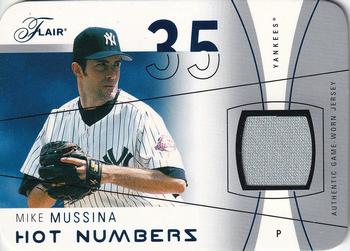 2004 Flair - Hot Numbers Game Used Blue Die Cut #HN-MM Mike Mussina Front