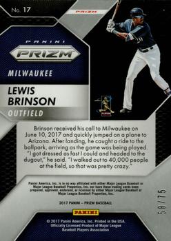 2017 Panini Chronicles - Prizm Red Crystals #17 Lewis Brinson Back