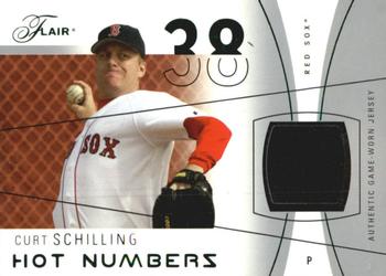 2004 Flair - Hot Numbers Game Used Green #HN-CS Curt Schilling Front