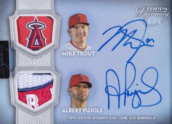 2017 Topps Dynasty - Dual Autographed Patches Blue #DAP-TP Mike Trout / Albert Pujols Front
