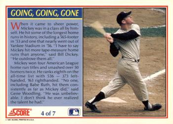 1991 Score - Mickey Mantle #4 Going, Going, Gone Back
