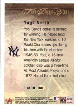 2003 Fleer Tradition Update - Turn Back the Clock #1 TBC Yogi Berra Back