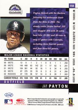 2003 Leaf #159 Jay Payton Back