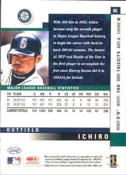 2003 Leaf #95 Ichiro Back