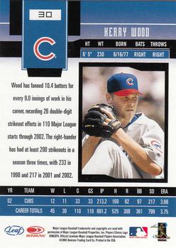 2003 Leaf Certified Materials #30 Kerry Wood Back