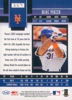 2003 Leaf Certified Materials #117 Mike Piazza Back