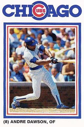 1987 David Berg Chicago Cubs #NNO Andre Dawson Front