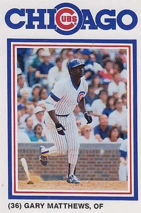 1987 David Berg Chicago Cubs #NNO Gary Matthews Front