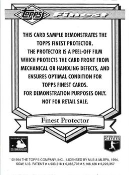 1994 Finest - Protector Samples #NNO Jim Abbott Back