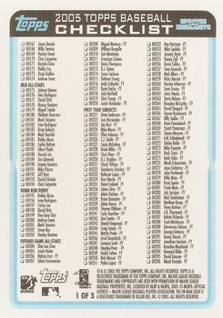 2005 Topps Updates & Highlights - Checklists Blue #1 Checklist 1: UH1-UH296 Back