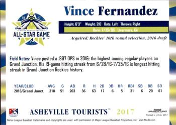 2017 Grandstand South Atlantic League All-Stars #NNO Vince Fernandez Back