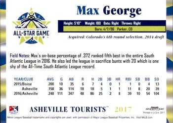 2017 Grandstand South Atlantic League All-Stars #NNO Max George Back