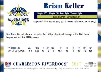 2017 Grandstand South Atlantic League All-Stars #NNO Brian Keller Back