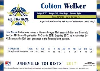 2017 Grandstand South Atlantic League All-Stars #NNO Colton Welker Back