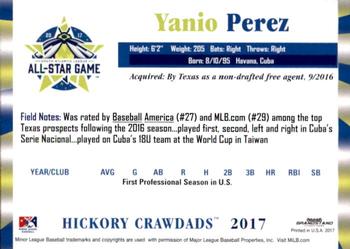 2017 Grandstand South Atlantic League All-Stars #NNO Yanio Perez Back