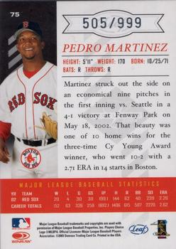 2003 Leaf Limited #75 Pedro Martinez Back