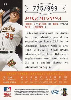 2003 Leaf Limited #88 Mike Mussina Back