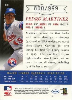 2003 Leaf Limited #99 Pedro Martinez Back
