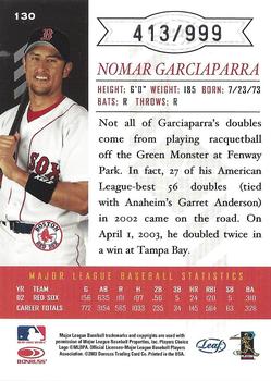 2003 Leaf Limited #130 Nomar Garciaparra Back
